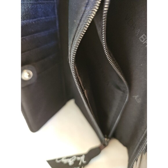 Vera Bradley Black Quilted Trifold Wallet Snap Closure 7" x 5" - Picture 9 of 9